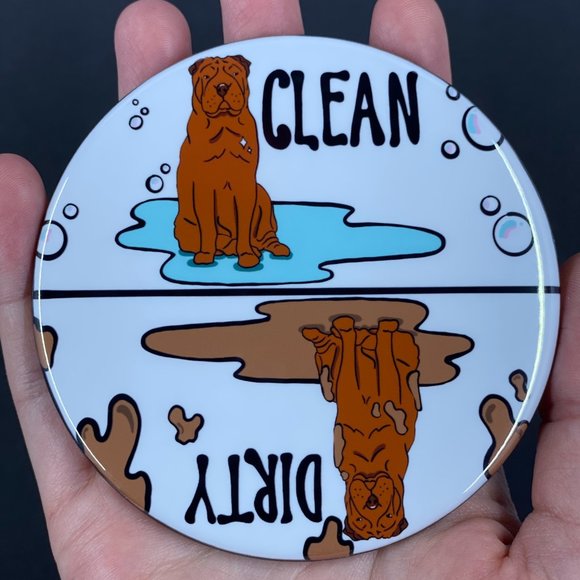 Red Shar Pei Dog Dishwasher Magnet Kitchen Decor - Picture 2 of 3